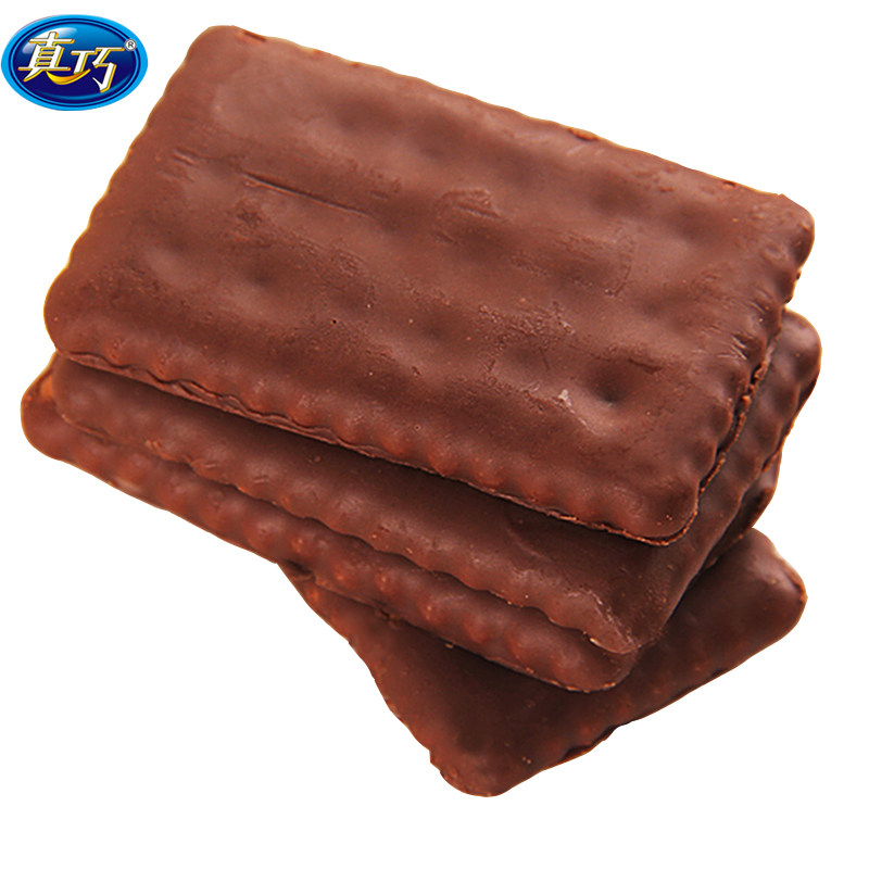 巧克力天猫超市真巧涂层308g休闲零食小吃食品薄脆饼干