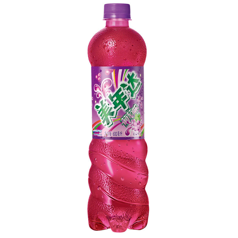 天猫超市美年达果味汽水葡萄600ml百事出品饮料碳酸饮料