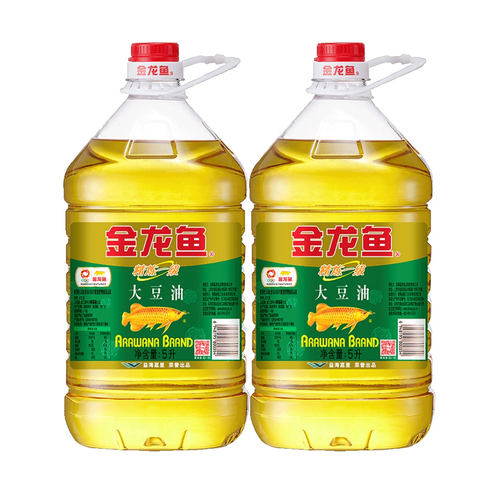 金龙鱼 精炼一级大豆油 5l*2桶 食用油 优质大豆油