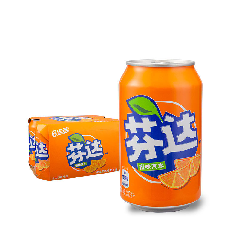 黄三怪-我的严选网 美食 芬达汽水饮料 330ml*6罐/组 6连罐装 可口