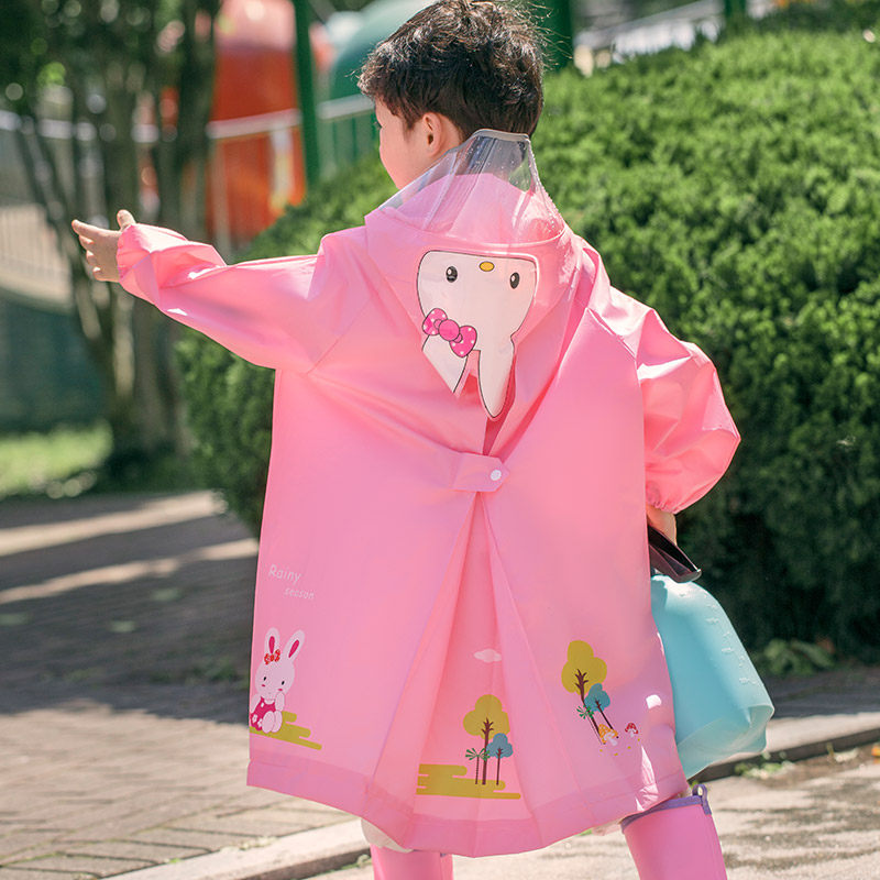 雨衣儿童男童女童卡通可爱幼儿园书包位防水宝宝雨衣