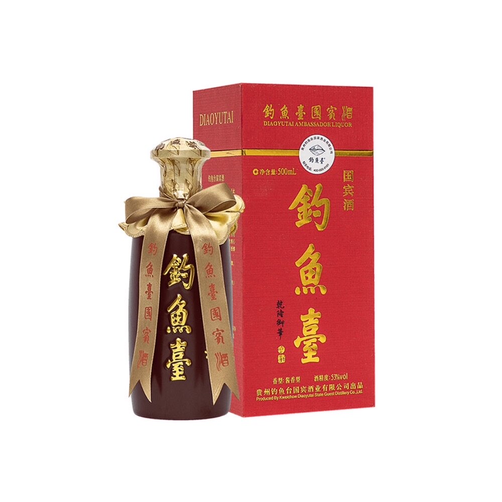 钓鱼台国宾酒第一代酱香型53度白酒酒水单瓶500ml