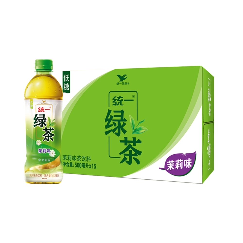 统一 绿茶茉莉味瓶装茶饮料500ml*15瓶整箱
