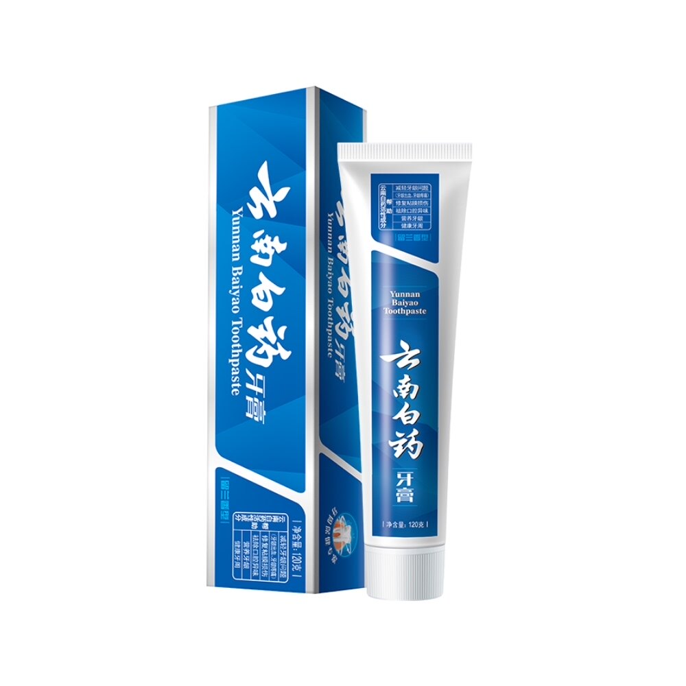 云南白药牙膏留兰香型120g去黄牙垢口臭口腔清新牙膏