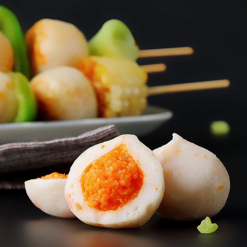 海霸霸王鱻宴鱼籽包鱼丸125g高质海鲜飞鱼速冻火锅丸类