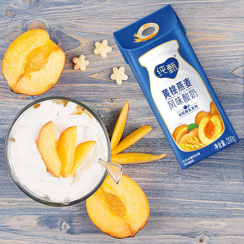 蒙牛纯甄燕麦黄桃口味风味酸奶200g10包酸奶