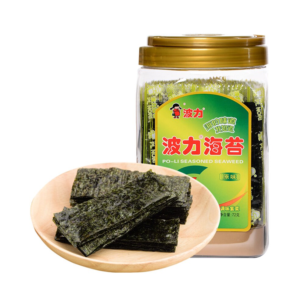 包邮波力海原味72g桶装海苔即儿童宝宝休闲海零食海苔系列