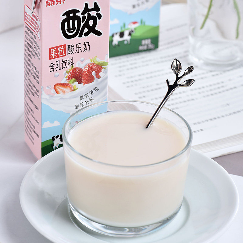 菊乐草莓味果粒酸乐奶250g12盒