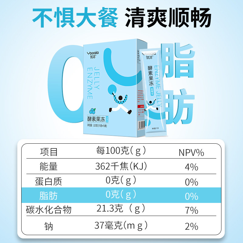 优洽酵素果冻蓝莓味225g复合果蔬水果酵素益生菌非酵素粉大餐救星