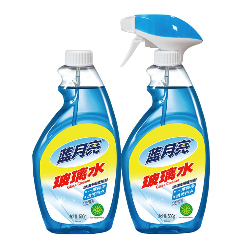 玻璃蓝月亮汽车瓷砖清洁剂去污剂500g瓶补防尘透亮玻璃清洁剂