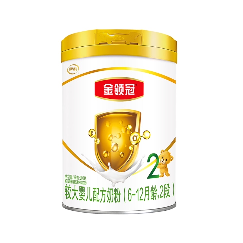 官方伊利金领冠婴幼儿奶粉金领冠2段900g×1罐6-12月宝宝配方奶粉