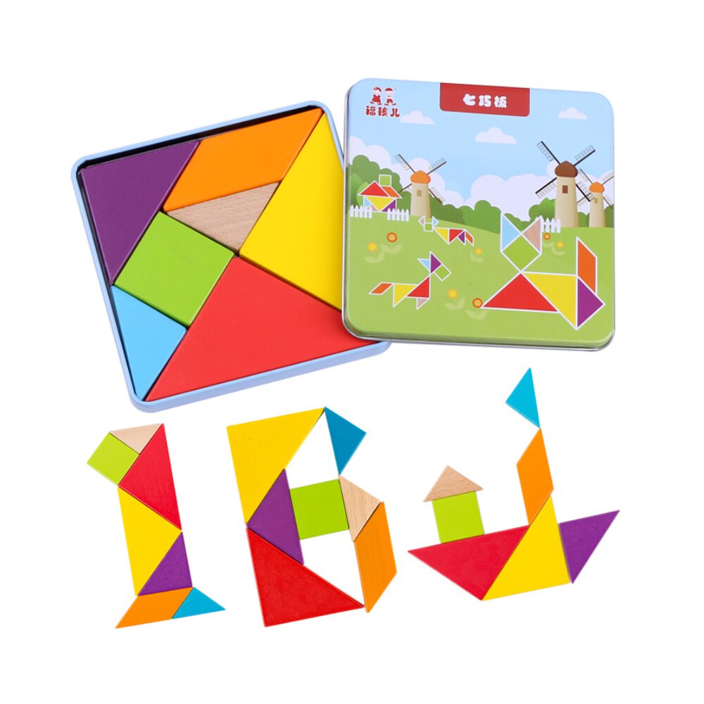 福孩儿七巧板智力拼图小学生一年级教具幼儿儿童益智玩具拼图
