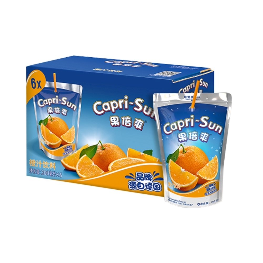 果倍爽宝宝橙汁味饮料200ml6袋礼盒装