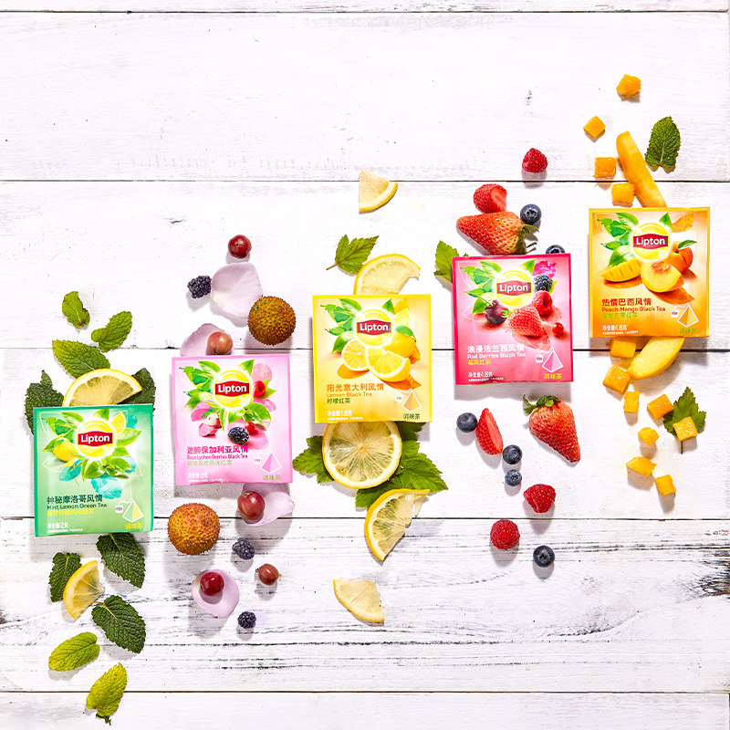 立顿lipton花果茶柠檬红茶水果茶独立三角茶包10包18g10