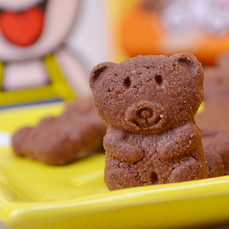 旺旺 旺仔小熊饼干巧克力口味60g*4盒儿童饼干办公室休闲小吃零食