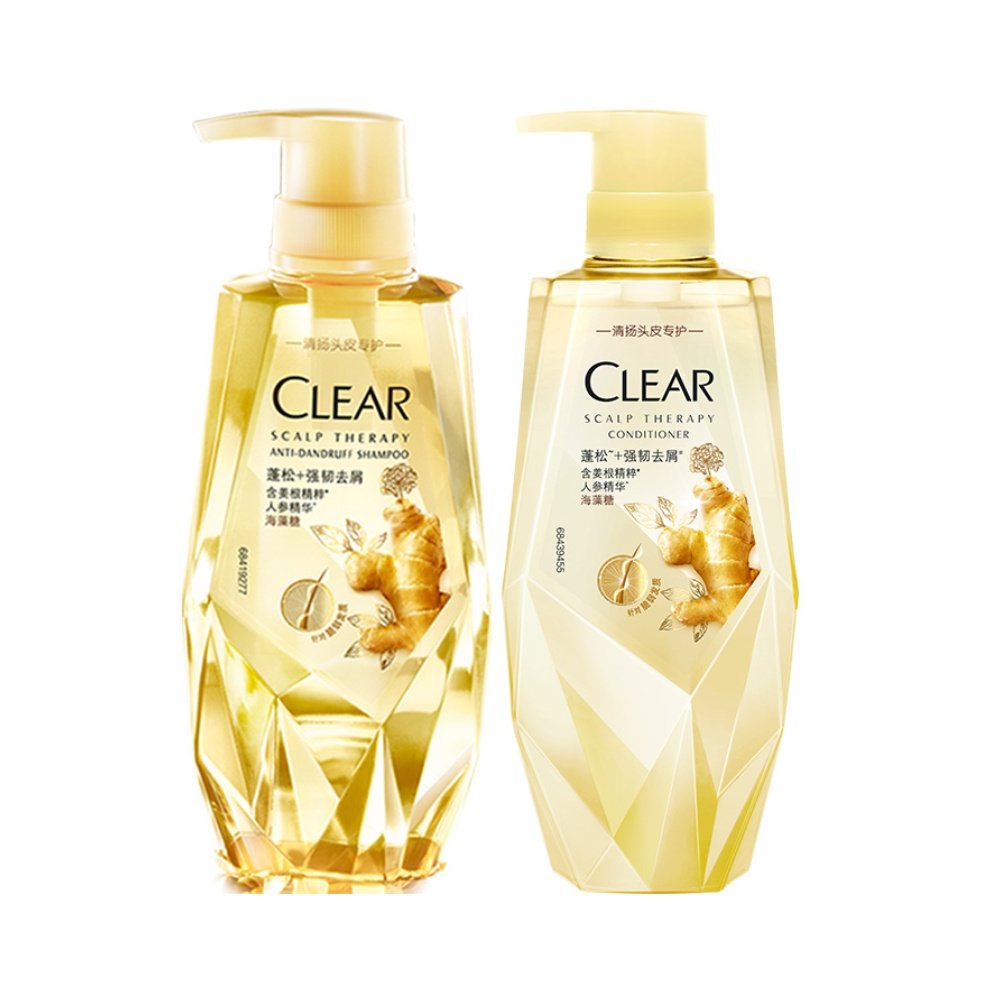 清扬植觉生姜强韧蓬松洗发套装380ml洗发水375ml洗发水