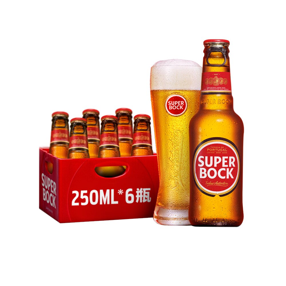 啤酒整箱小瓶6瓶250ml超级波克黄啤酒进口bock啤酒