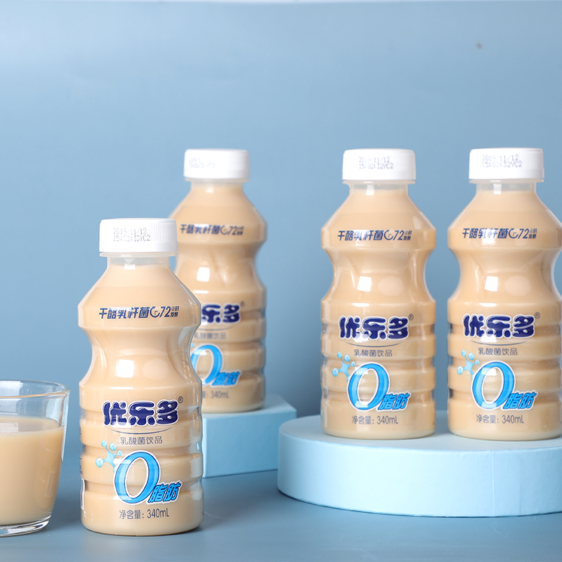 优乐多乳酸菌饮品饮料340ml*12瓶早餐酸奶低脂儿童益生菌整箱