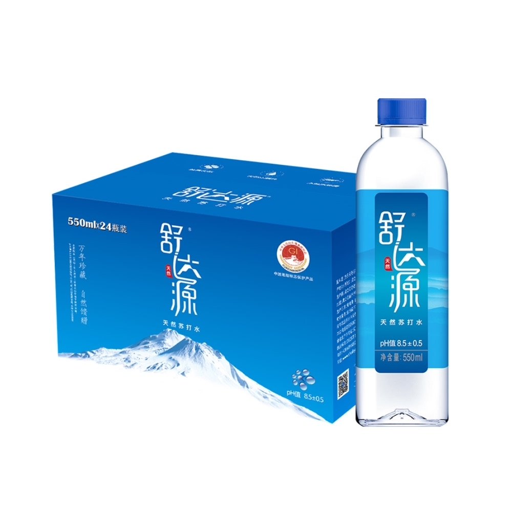 舒达源克东天然苏打水碱性水整箱无添加瓶装饮用水550mlx24瓶