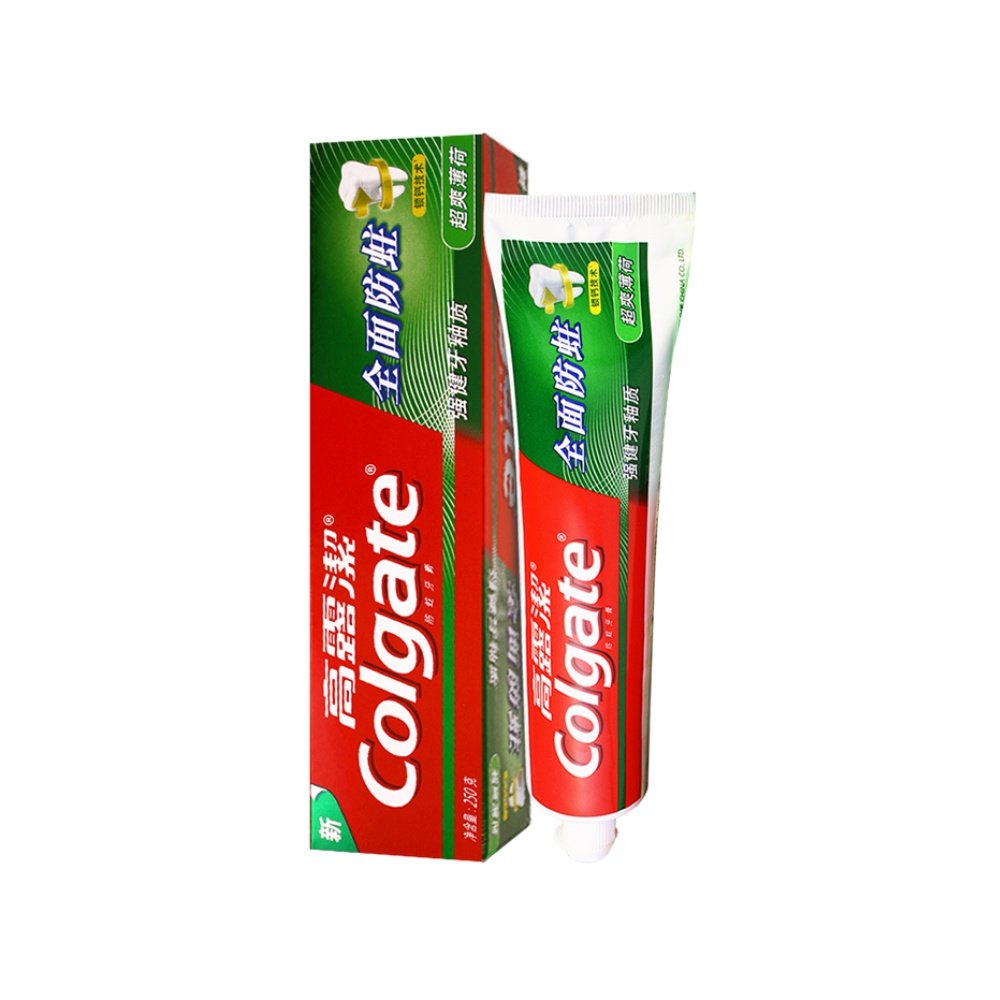 高露洁口腔护理清洁全面防蛀超爽薄荷牙膏防蛀固齿清新口气250g