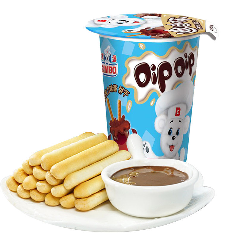 宾堡巧克力酱手指棒棒饼干50g*4杯好休闲零食品点心