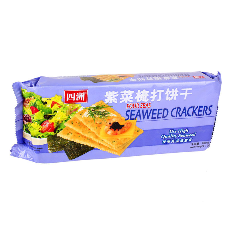 饼干四洲梳打紫菜口味200g苏打香脆脆饼香港夹心饼干