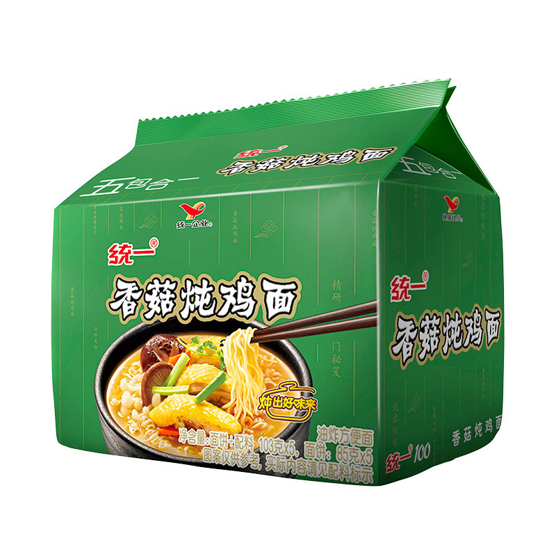 统一100 香菇炖鸡方便面103g/包*5包方便面 方便速食