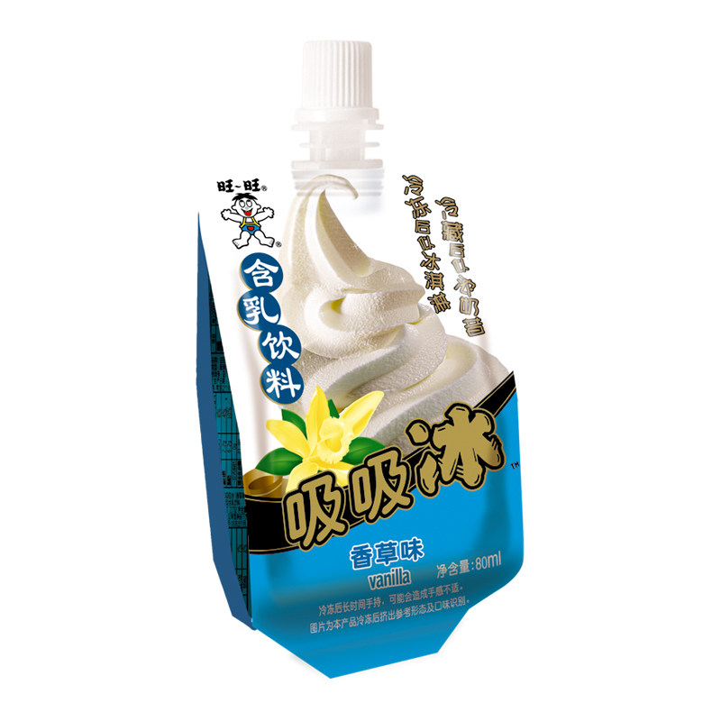 旺旺吸吸香草桃子80ml4袋可吸冰淇淋碎冰冰棒果冻