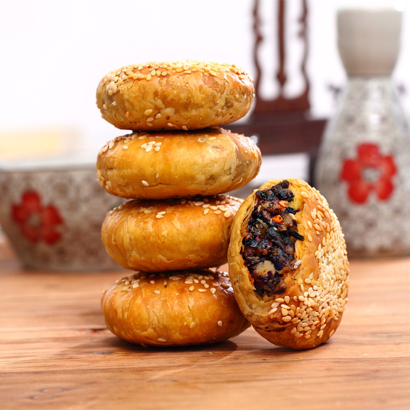 大麻子金华酥饼辣味160g*3 梅干菜黄山烧饼特产糕点零食