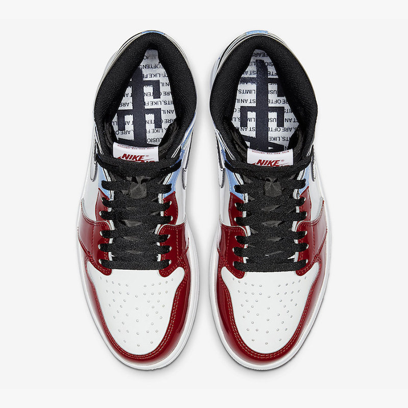 nike aj1 retro fearless 男子aj1红蓝拼接篮球鞋 ck5666-100 - 速捷