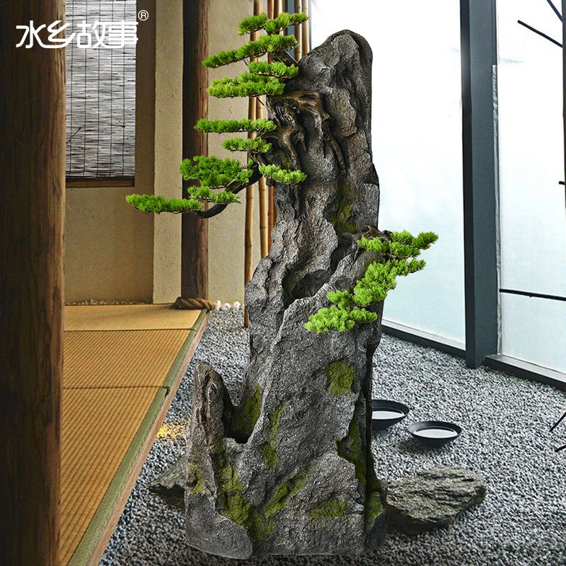 假山造景摆件入户花园装饰庭院阳台新中式创意布置旱景园林景观