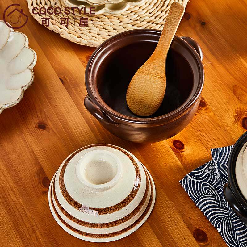 cocostyle日本原装万古烧家用日式小号锅碗一体煮饭砂锅