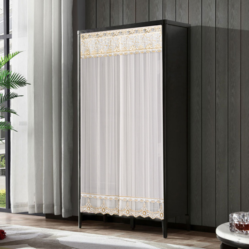 衣帽间衣柜防尘门帘打孔粘贴可移动推拉滑轨橱柜门帘