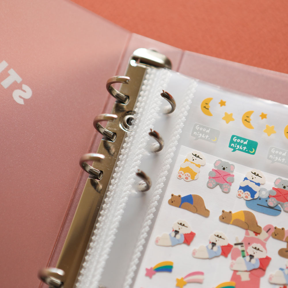韩国文具dailylike6孔活页绑带贴纸收集本透明整理收纳册附贴纸