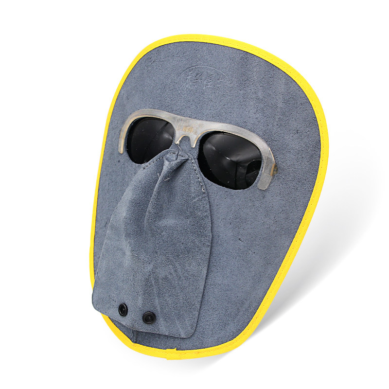 简易轻便型头戴式氩弧焊烧焊防护电焊牛皮面罩防护面具