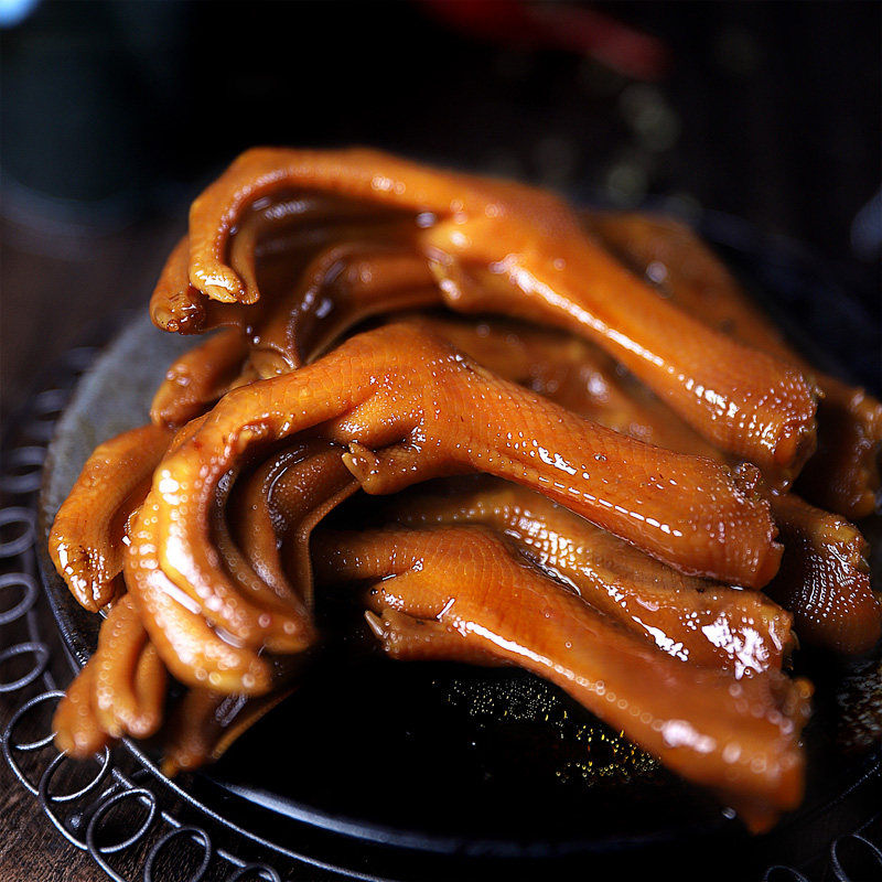 四川香卤鸭爪私房卤菜传统方法制作而成小吃其它