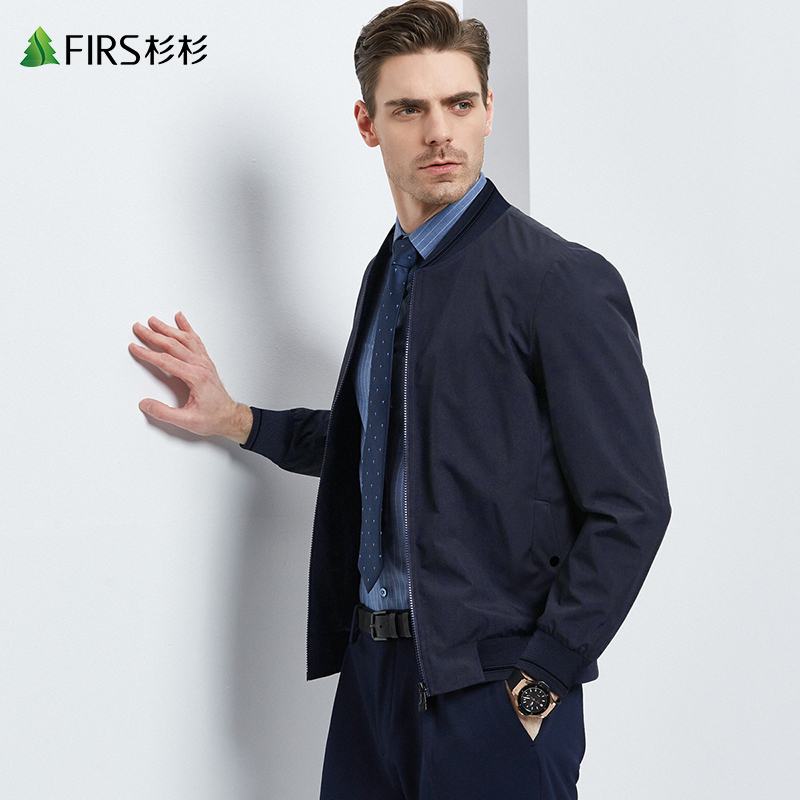 杉杉男装棒球领夹克男2022春季防风中青年商务休闲通勤上班外套