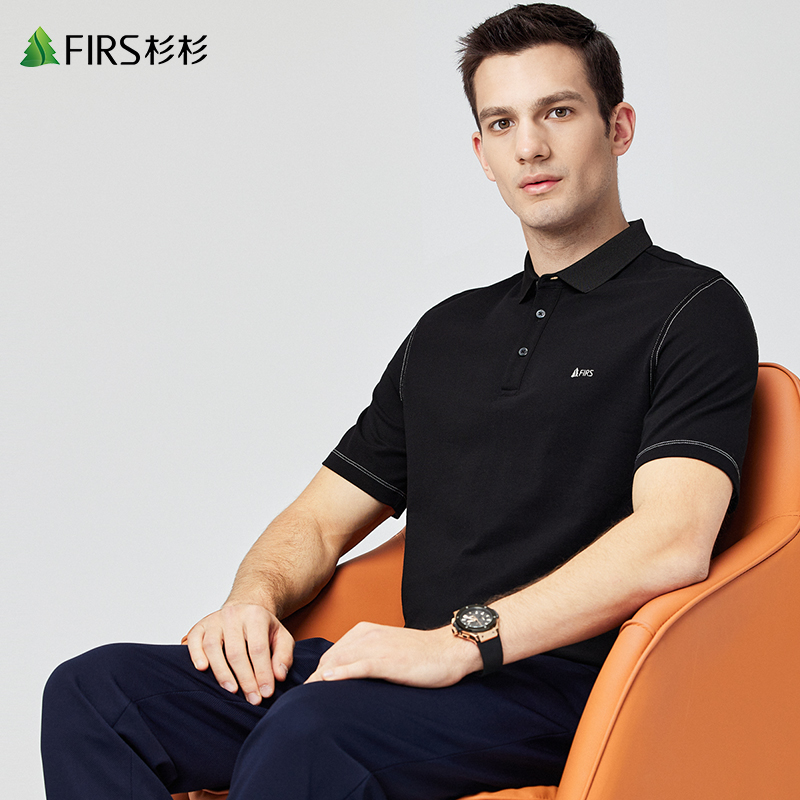 【明线设计】杉杉翻领短袖T恤男2022夏季新款纯棉弹力透气POLO衫