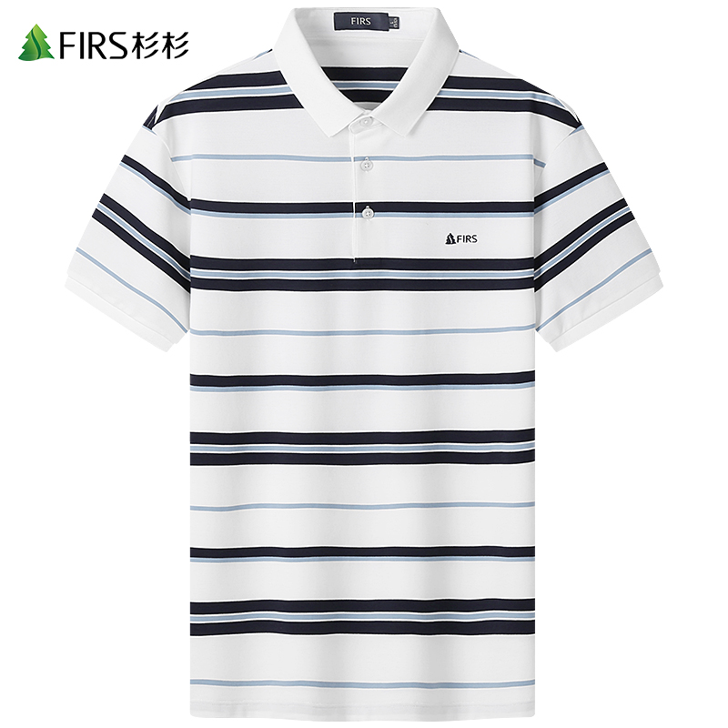 【桑蚕丝】杉杉男装刺绣短袖T恤男2022夏季新款中青年透气POLO衫