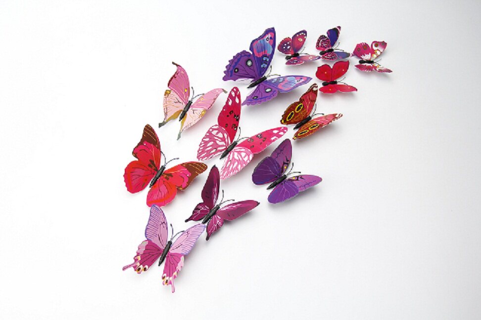 四色系蝴蝶吸盘/9.9元一包包邮/柜台装饰品/小摆家中设饰品工艺品