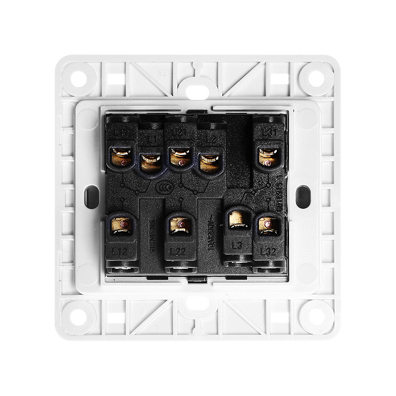 西门子三开双控开关插座面板远景雅白家用电灯墙壁双控开关