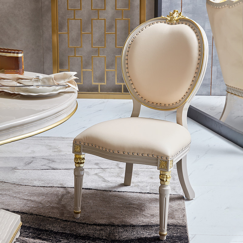 餐椅法丽莎家具欧式法式轻奢背椅实木雕花椅子餐椅