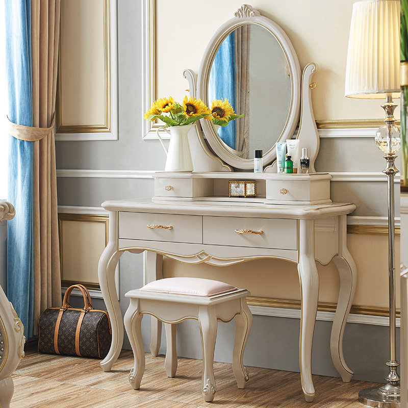 梳妆台法丽莎家具欧式卧室化妆台法式轻奢小户户型梳妆台