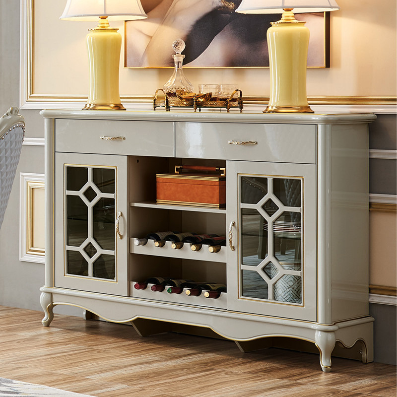 法丽莎家具欧式餐边柜法式轻奢储物红酒酒柜展示柜餐边柜