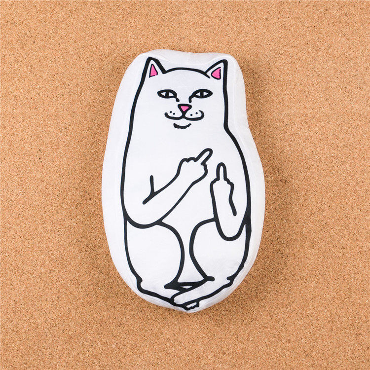 新品现货ripndipnermalpillow贱猫中指外星人趣味抱枕靠垫