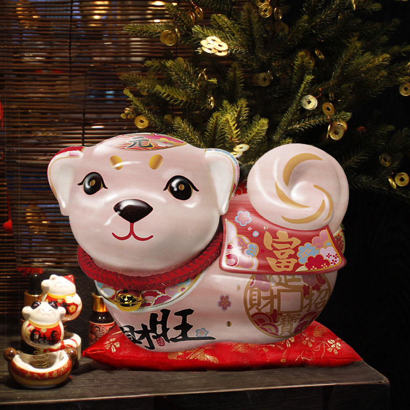 招旺财犬摆件保平平安风水工艺品客厅酒柜玄关摆件