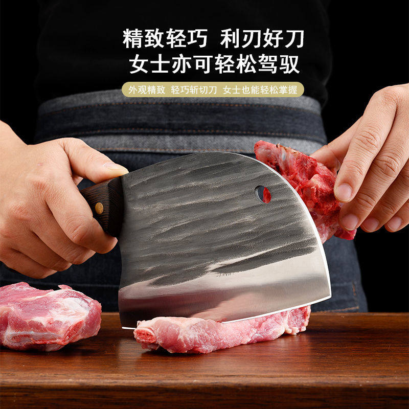 龙泉手工锻打砍骨刀高碳钢免磨家用菜刀厨师专用菜刀