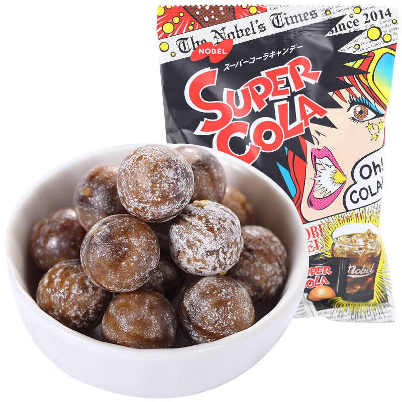 日本进口诺贝尔超酸nobel可乐乐味3层夹心糖劲酸传统糖果