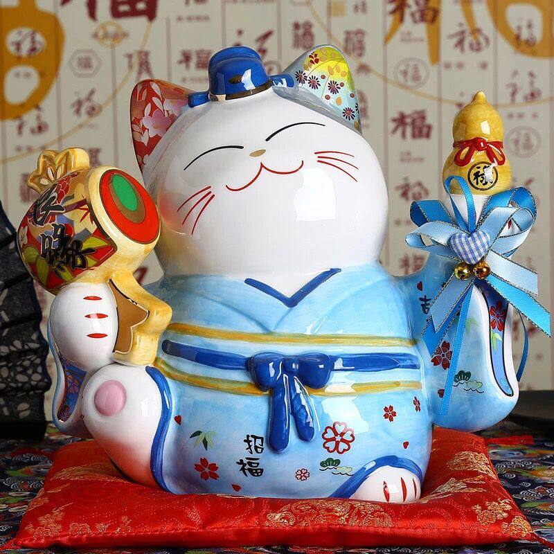 日本招财猫摆件创意结婚礼物送闺蜜情侣婚庆装饰品储钱罐包邮