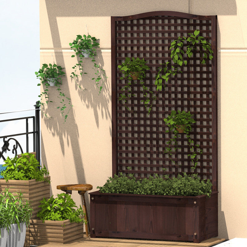 花架置物架阳台落地式爬藤藤架防腐木质实木攀爬花架